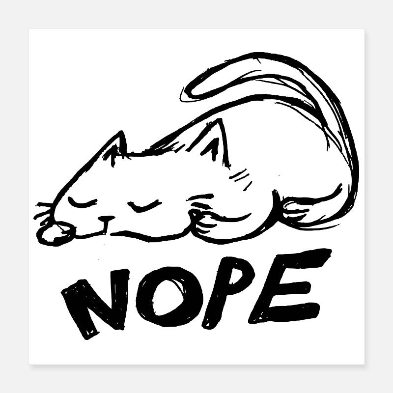 Doven kat Nej Poster 40x40 cm