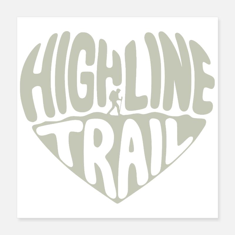Highline Trail Herz Poster 40x40 cm