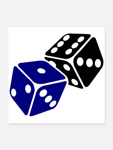 Blue Cube Minimal Design - Poster 16" x 16" (40x40 cm) - white - Front