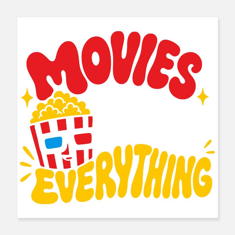 Films Over Everything Popcorn Poster 40 x 40 cm