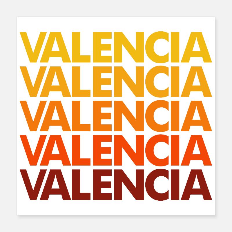 Valencia Gradient Font Stack Poster 16" x 16" (40x40 cm)