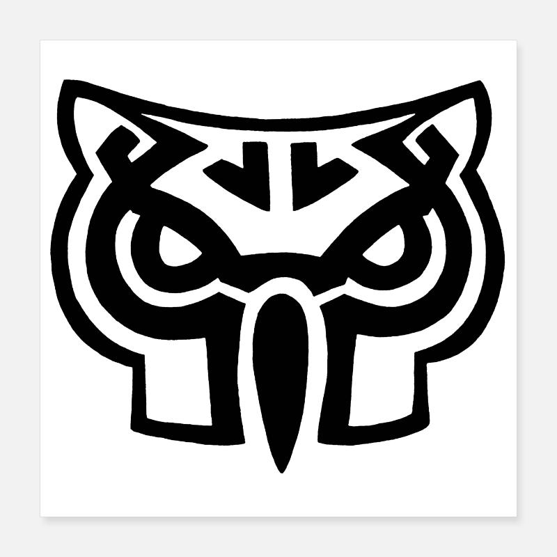 Black owl head Poster 16" x 16" (40x40 cm)
