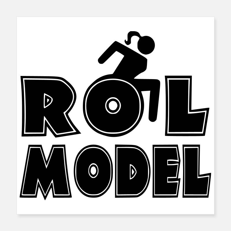 Jeder Rollstuhlfahrer ist ein Vorbild. Ehefrau* Poster 40x40 cm