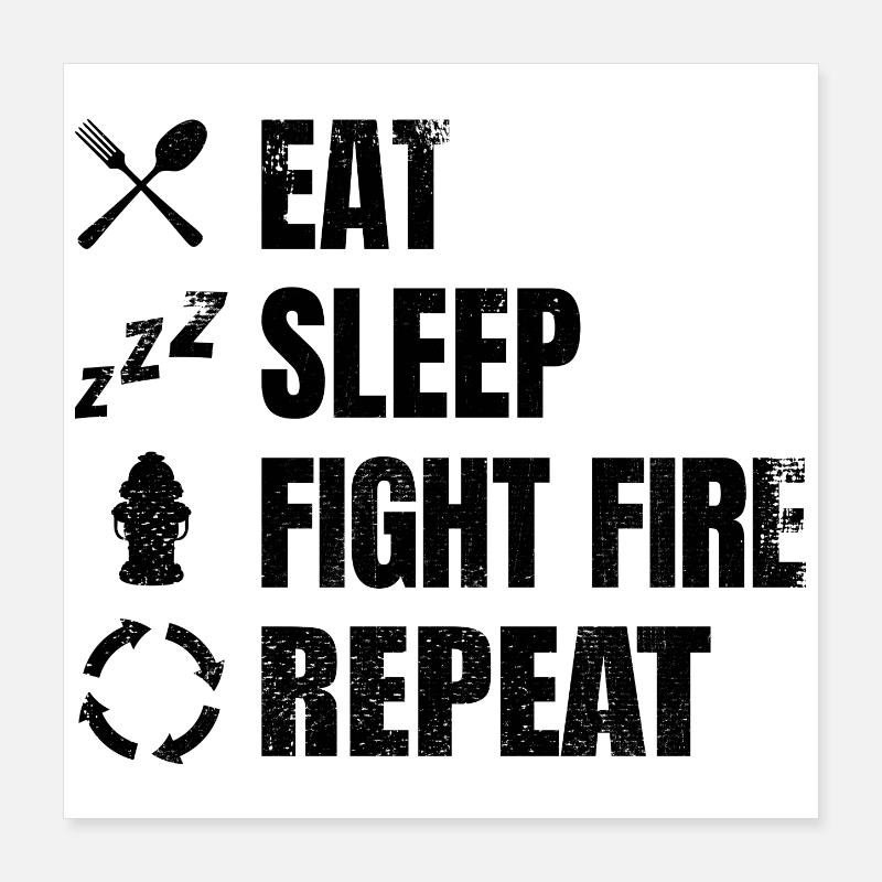 Routine des pompiers Poster 40 x 40 cm