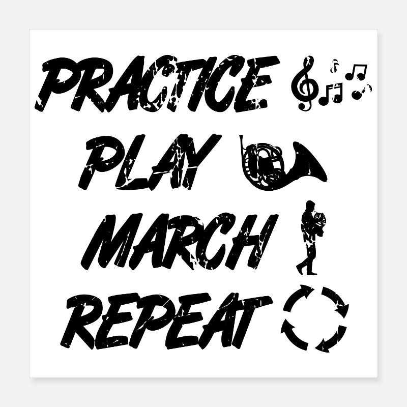 Routine du joueur de cor français Poster 40 x 40 cm