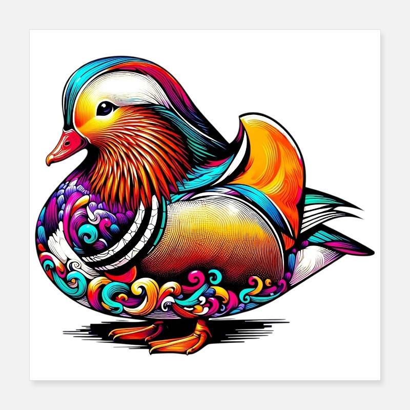Mandarin duck Poster 16" x 16" (40x40 cm)