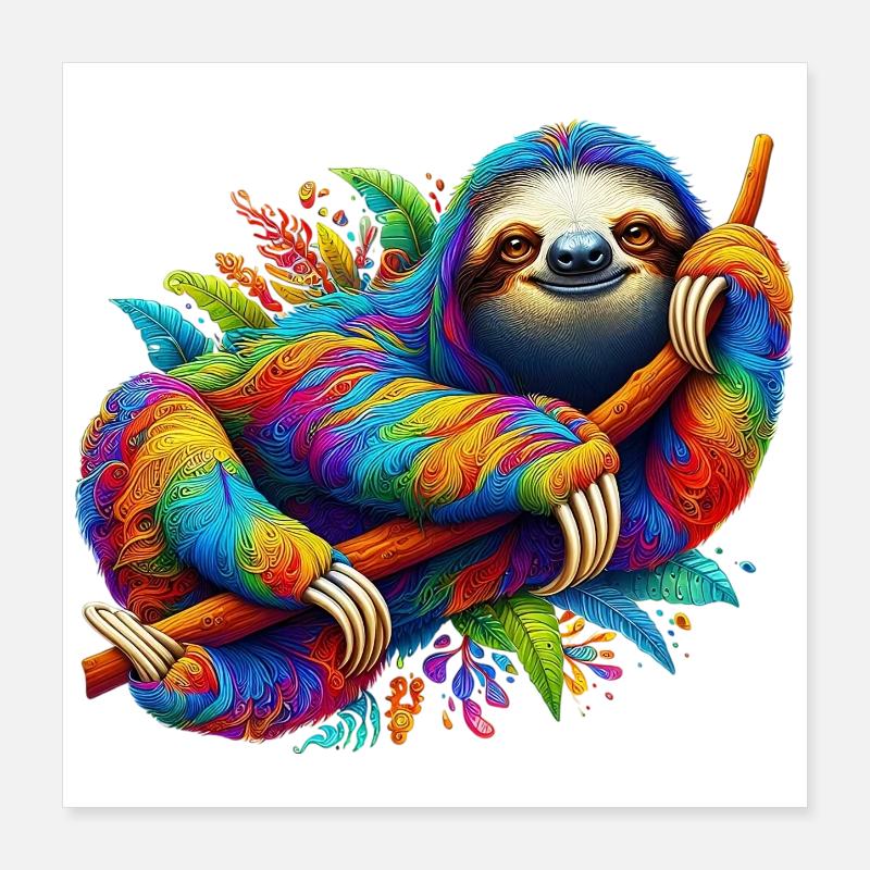 Faultier Poster 40x40 cm