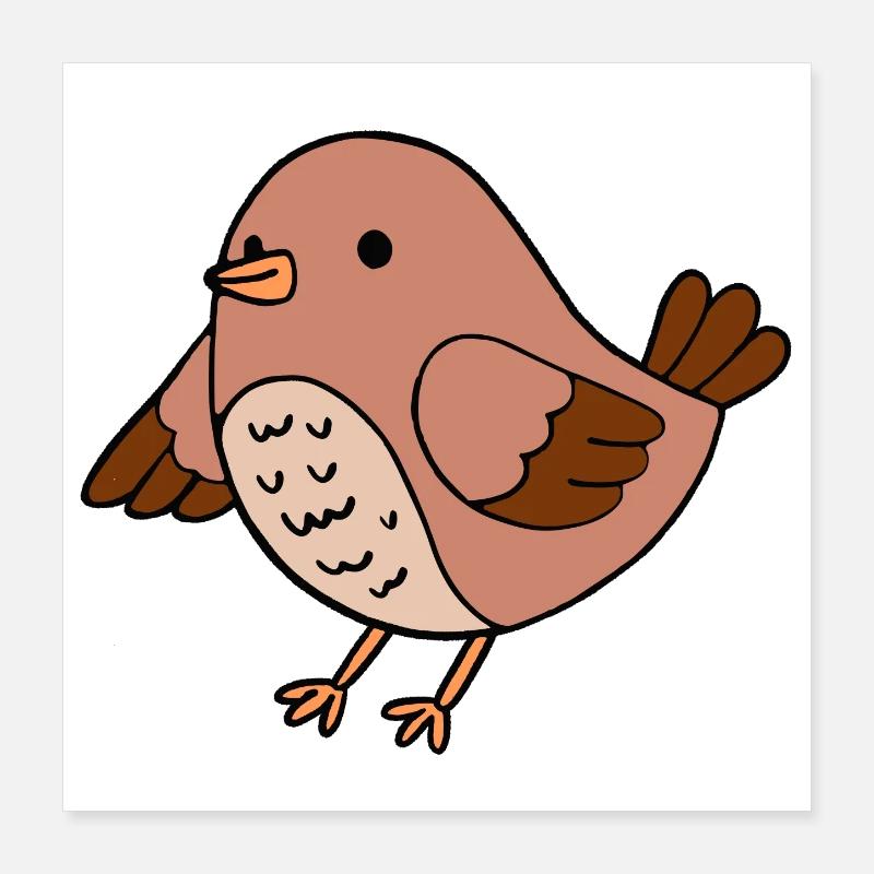 Oiseau Poster 40 x 40 cm