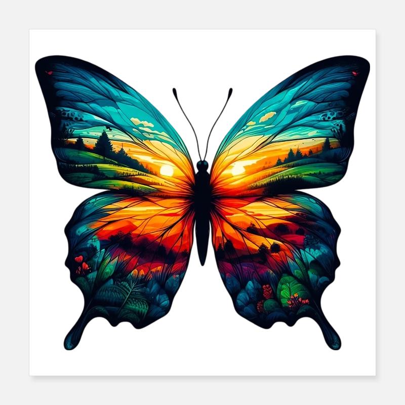 Butterfly Poster 16" x 16" (40x40 cm)