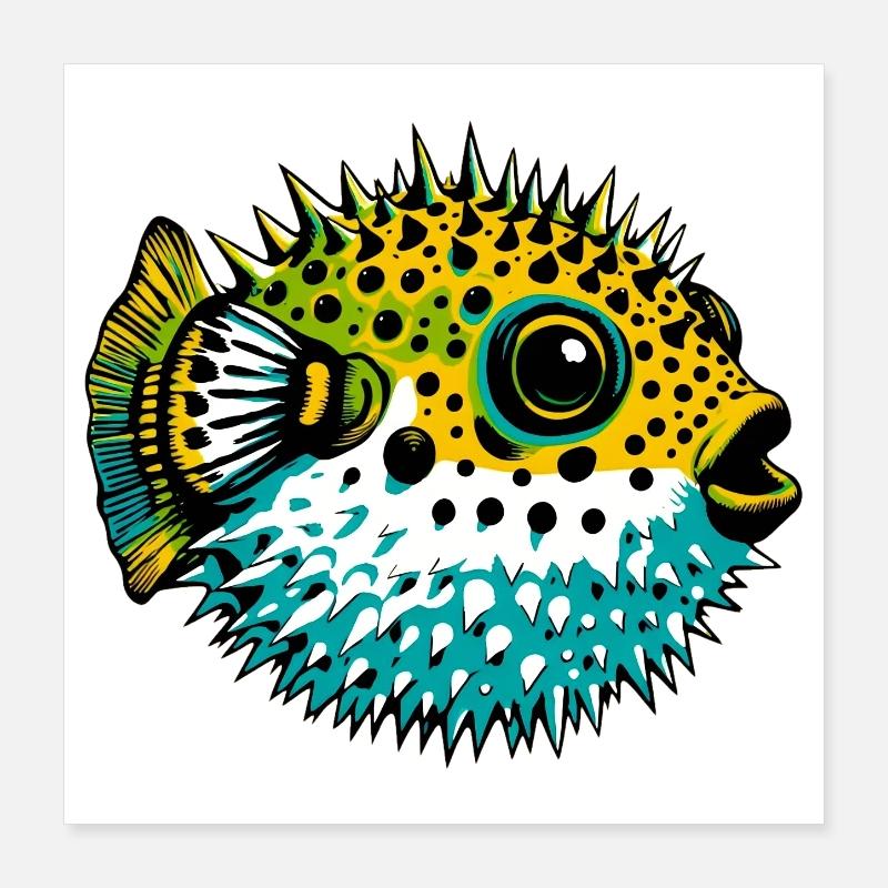 Kugelfisch Poster 40x40 cm