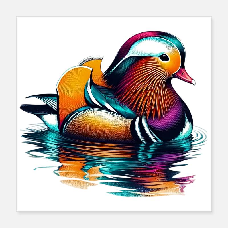 Canard mandarin Poster 40 x 40 cm