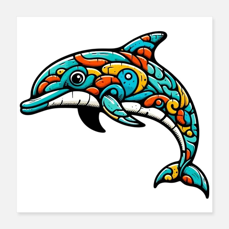 Dauphin Poster 40 x 40 cm