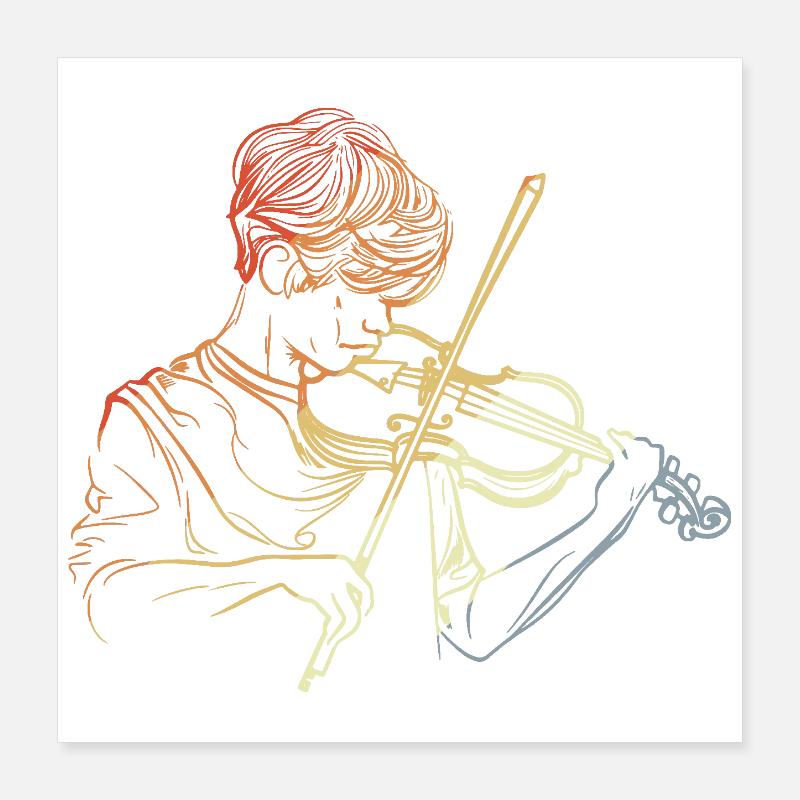 Garçon violoniste Poster 40 x 40 cm