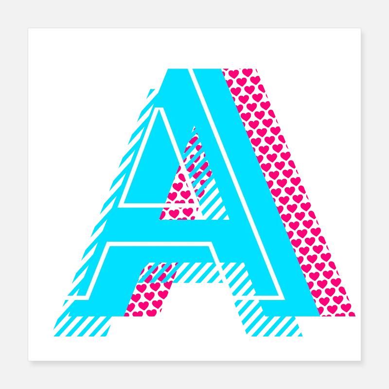 Anfangsbuchstabe A Poster 40x40 cm