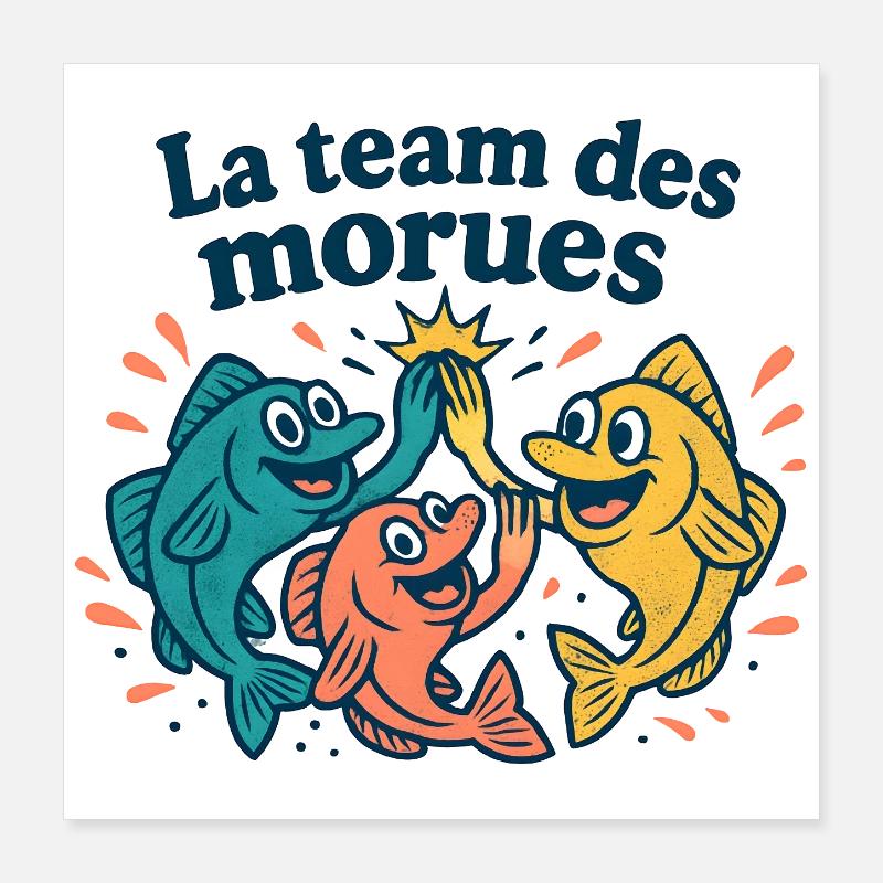 Coloured Cod Team Poster 16" x 16" (40x40 cm)