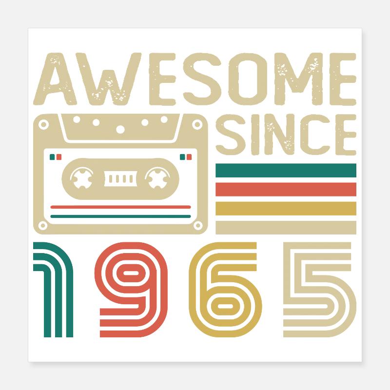 1965 Vintage Retro Birthday Gift Poster 16" x 16" (40x40 cm)