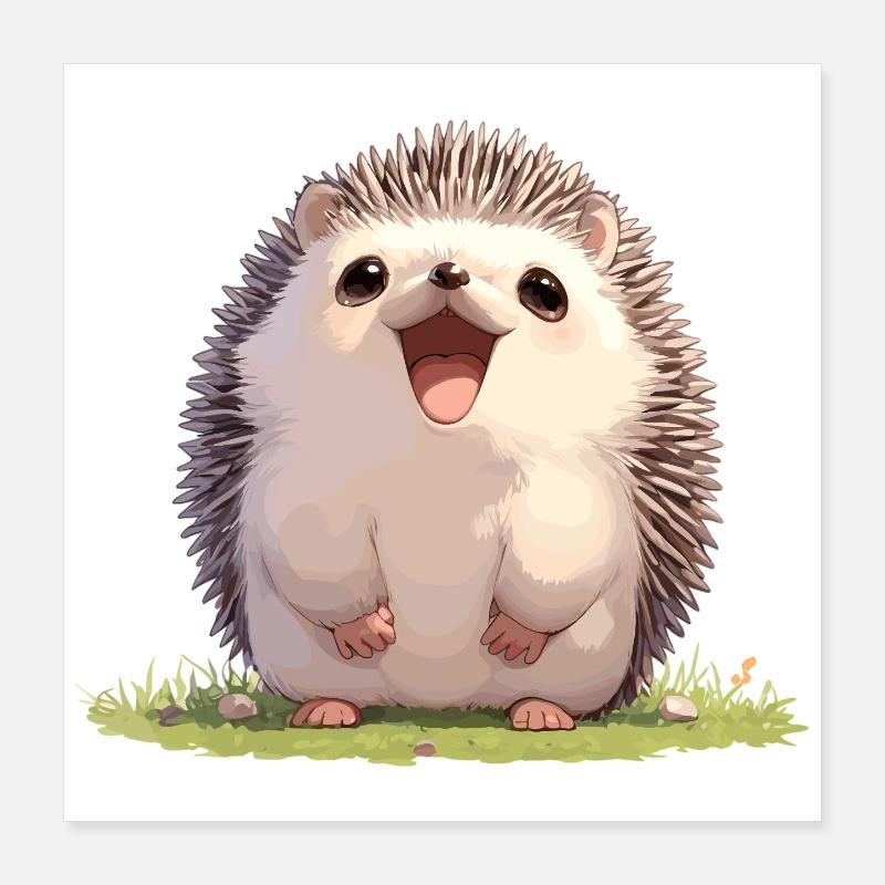 Hedgehog Poster 16" x 16" (40x40 cm)