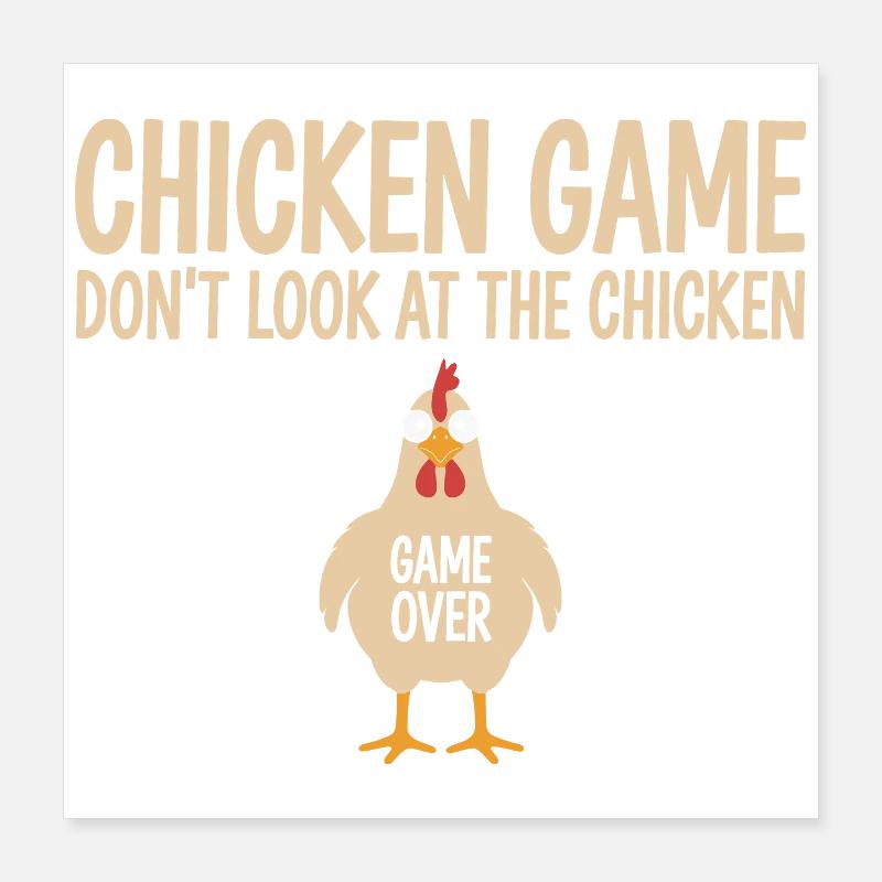 Jeu de poulets de théorie de jeu Poster 40 x 40 cm