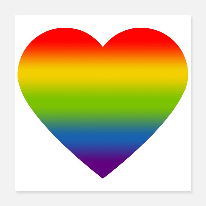 Rainbow_heart Poster 40x40 cm
