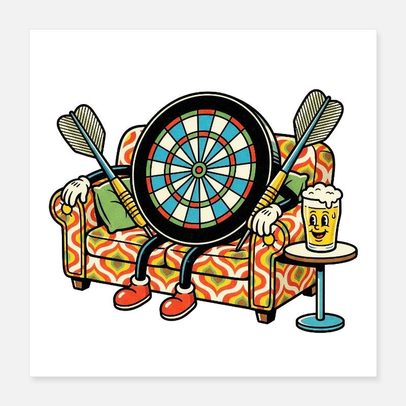 Fléchettes et détente Poster 40 x 40 cm