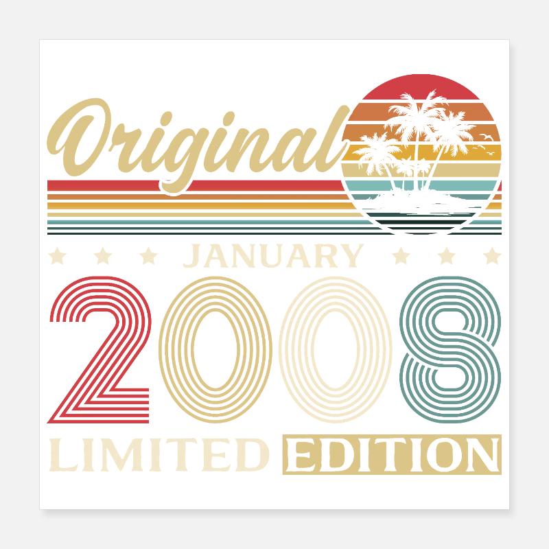 18e anniversaire Original janvier 2008 Poster 40 x 40 cm
