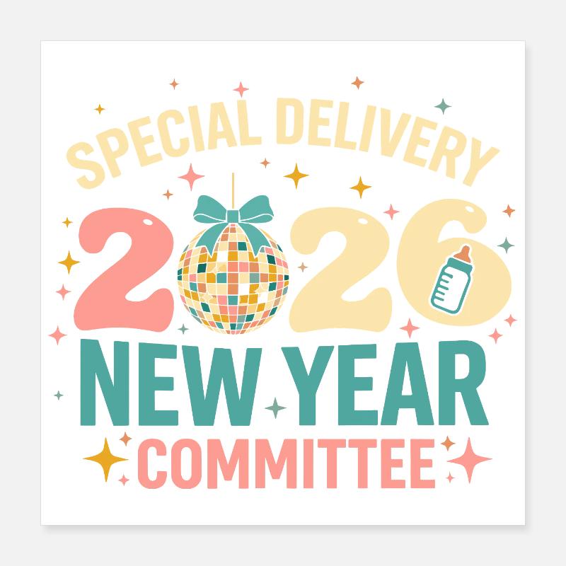 Comité Disco du Nouvel An 2020 Poster 40 x 40 cm