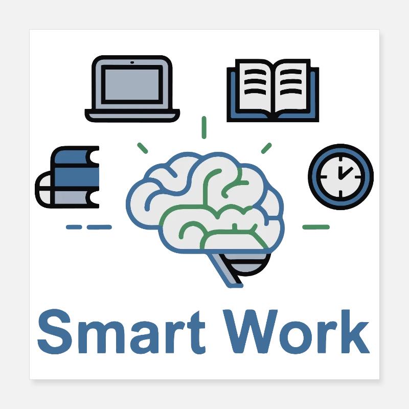 Smart Work Brain Power Poster 16" x 16" (40x40 cm)