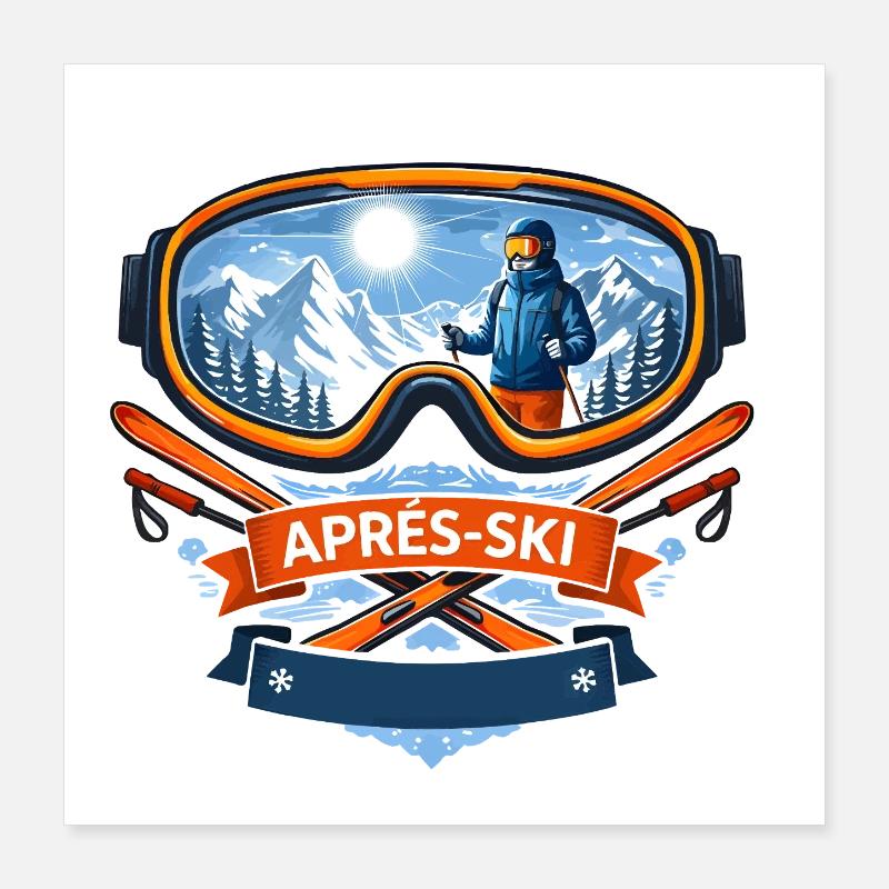 Après Ski Comic Design Poster 40 x 40 cm