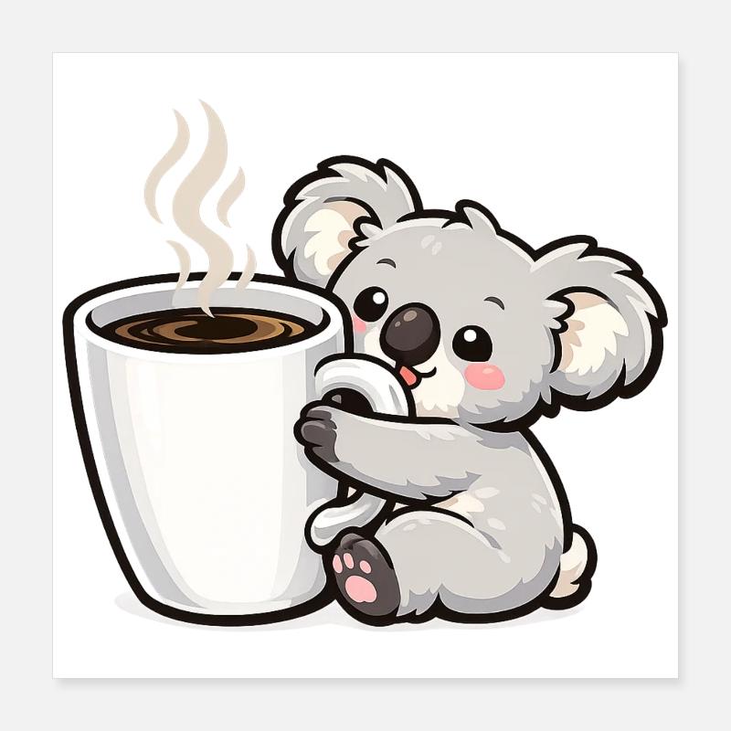 Tasse de café Koala Magie de câlins Poster 40 x 40 cm