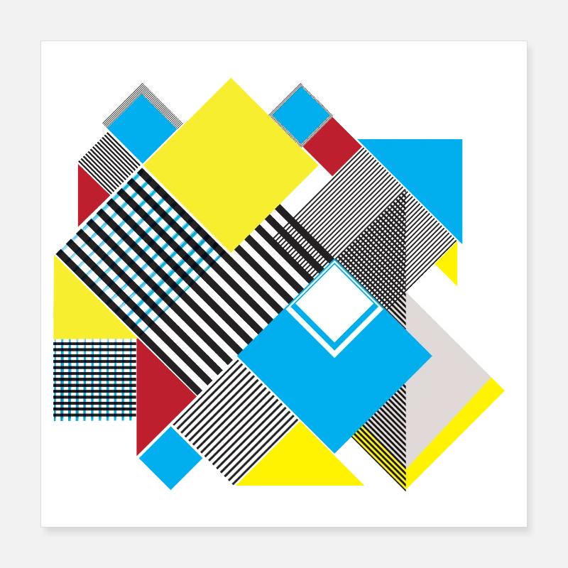 Geometric Color Square Composition Poster 16" x 16" (40x40 cm)