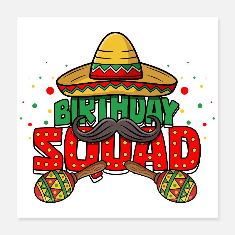 Geburtstagsgruppe Cinco De Mayo Mexican Poster 40x40 cm
