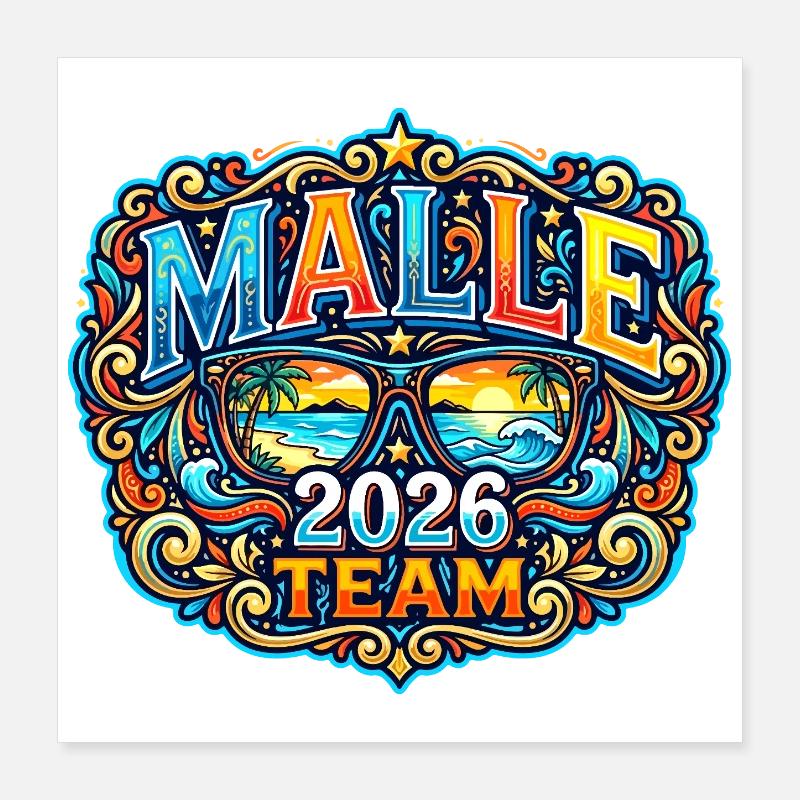Malle 2026 Vacances à Majorque Poster 40 x 40 cm
