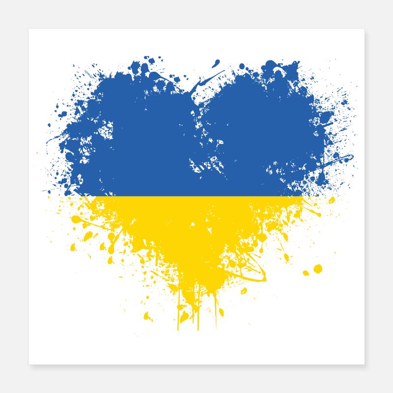 Ukrainisches Herz Poster 40x40 cm