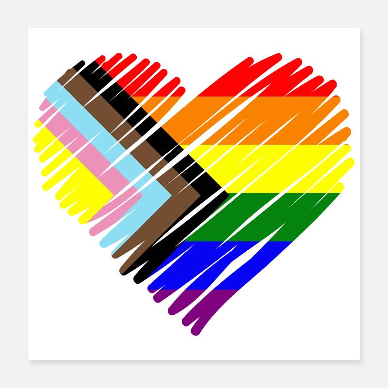 Pride Herz Chevron Muster Poster 40x40 cm