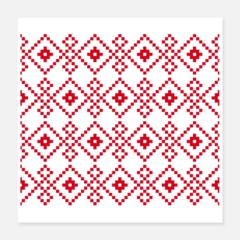 Weihnachtlicher einfarbiger Pullover (rot) Poster 40x40 cm