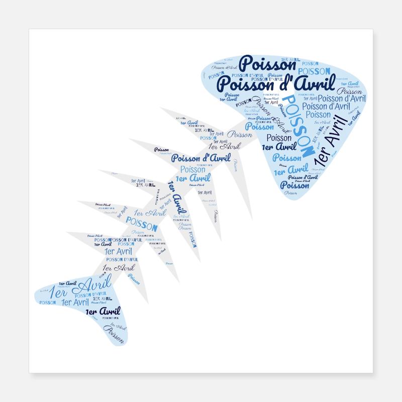 POISSON. POISSON D'AVRIL Poster 40 x 40 cm