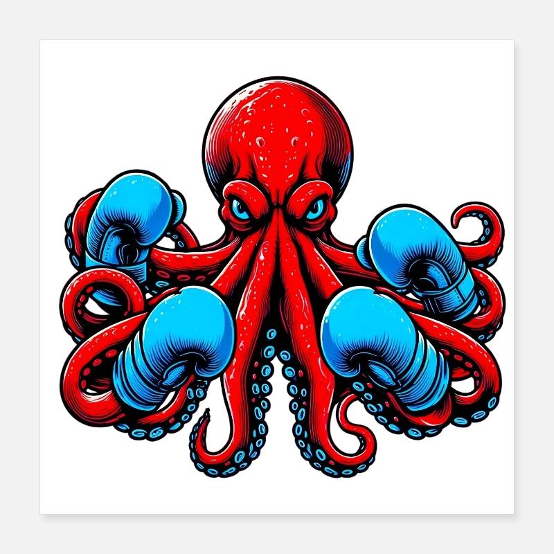 Pieuvre Poster 40 x 40 cm