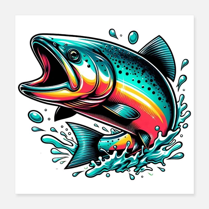 Lachs Poster 40x40 cm