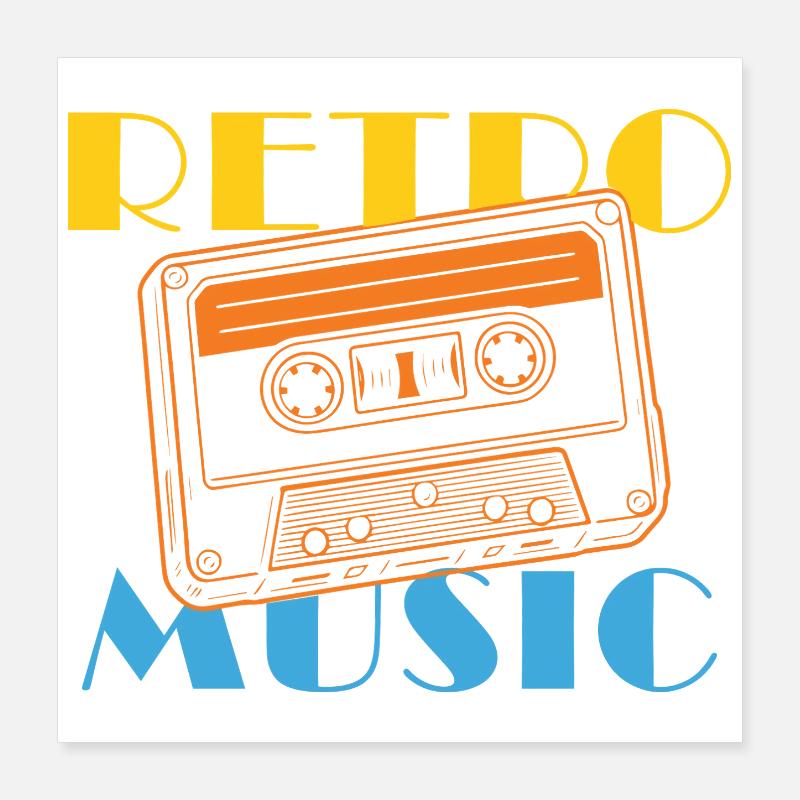 Conception de cassette rétro vintage Poster 40 x 40 cm