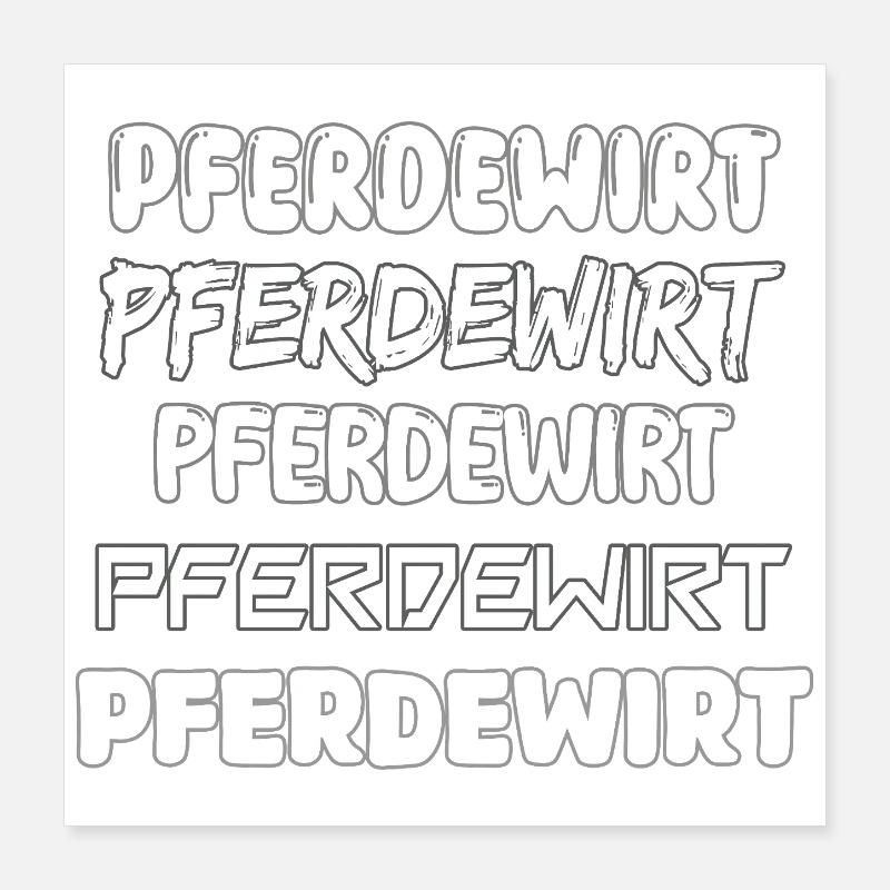 Pferdewirt als Job Poster 40x40 cm