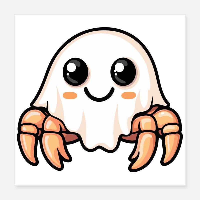 Crab Crab Halloween Ghost Poster 16" x 16" (40x40 cm)