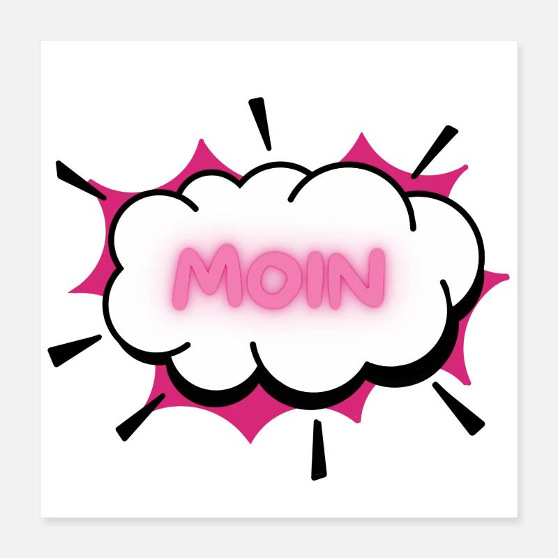 MOIN Neon Cloud - Poster 16" x 16" (40x40 cm) - white