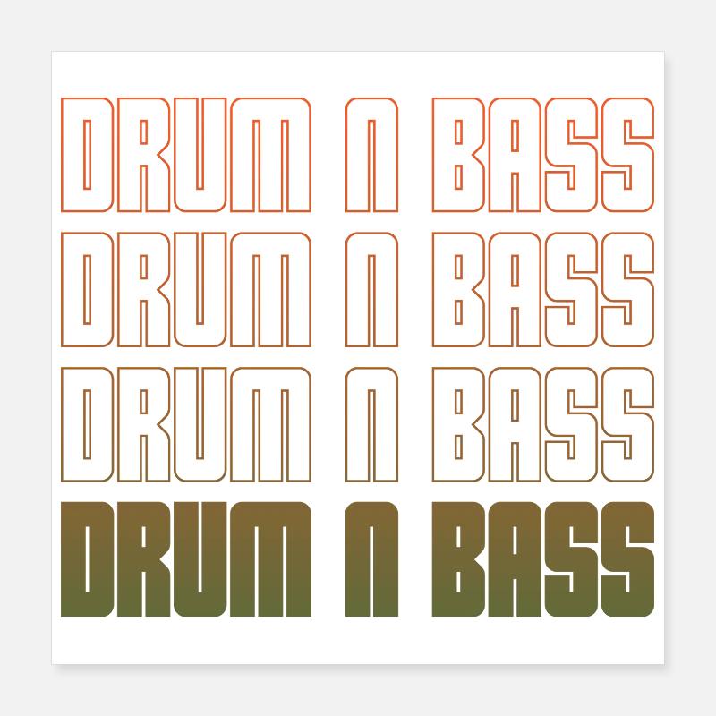 Drum N Bass Gradient Grid Poster 16" x 16" (40x40 cm)