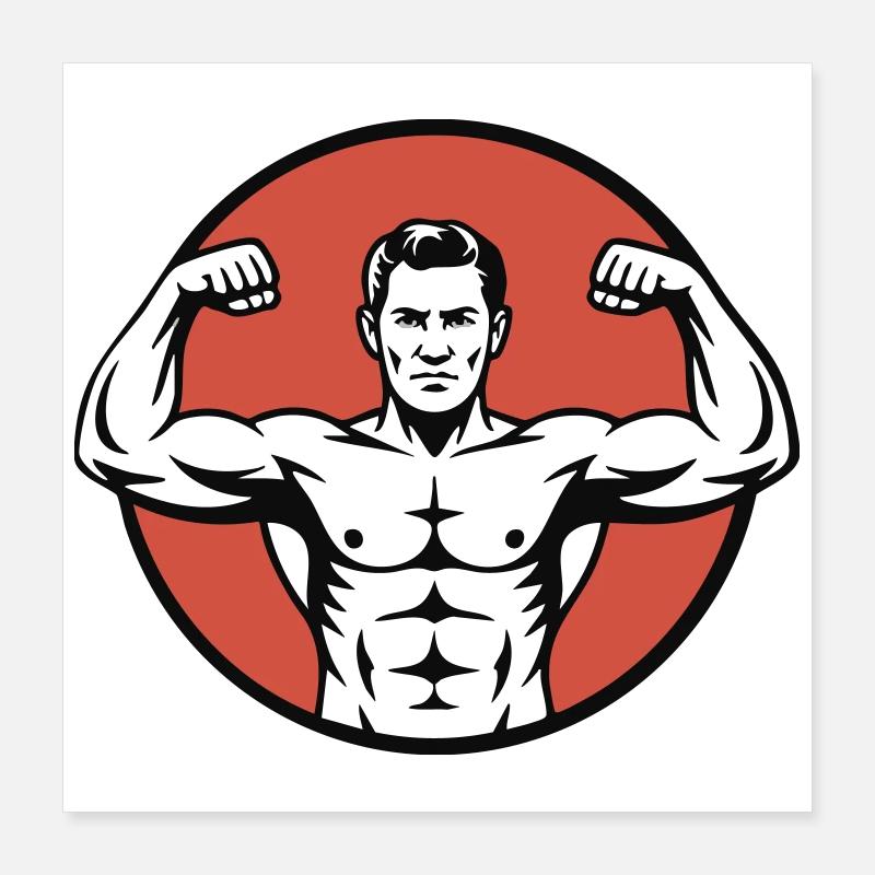 Vintage Strongman Poster 40x40 cm