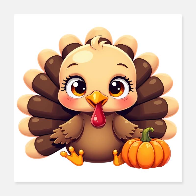 Bébé dinde de Thanksgiving Poster 40 x 40 cm