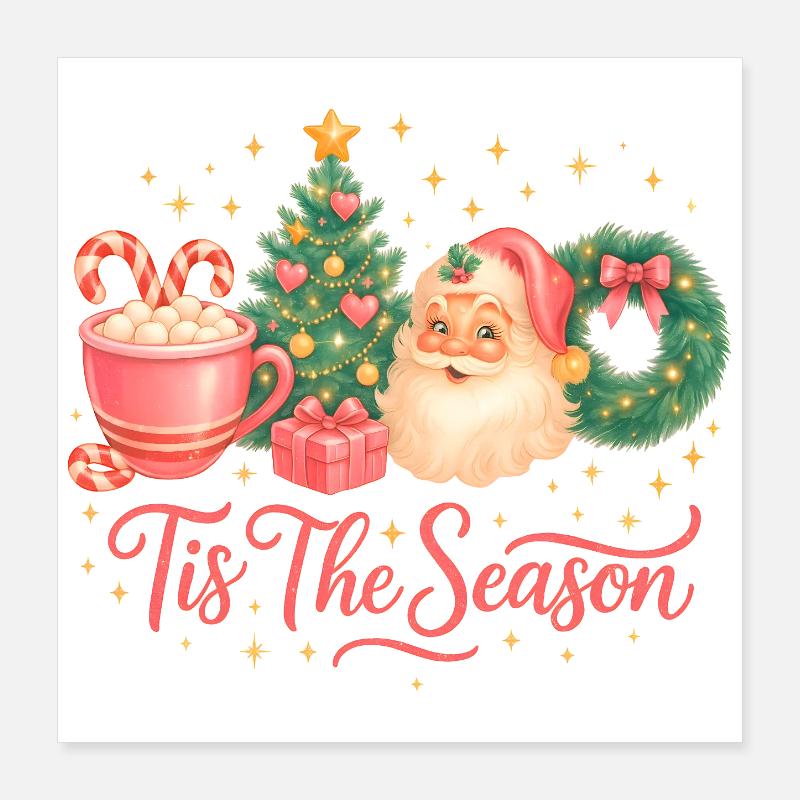 C’est la saison Design de Noël mignon Poster 40 x 40 cm