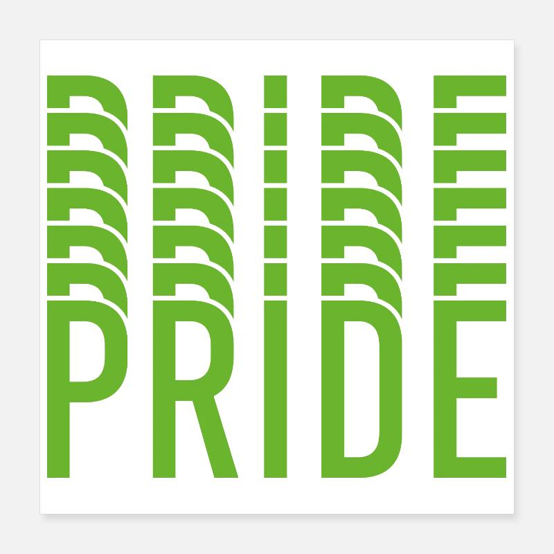 Lime Green Pride Text Design Poster 16" x 16" (40x40 cm)