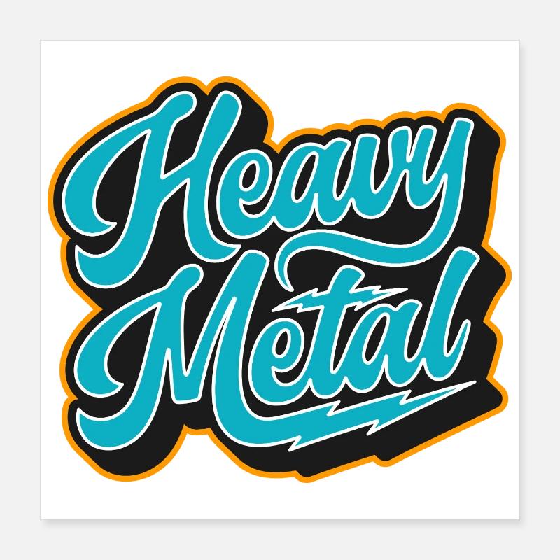 Heavy Metal Retro-Skript Poster 40x40 cm