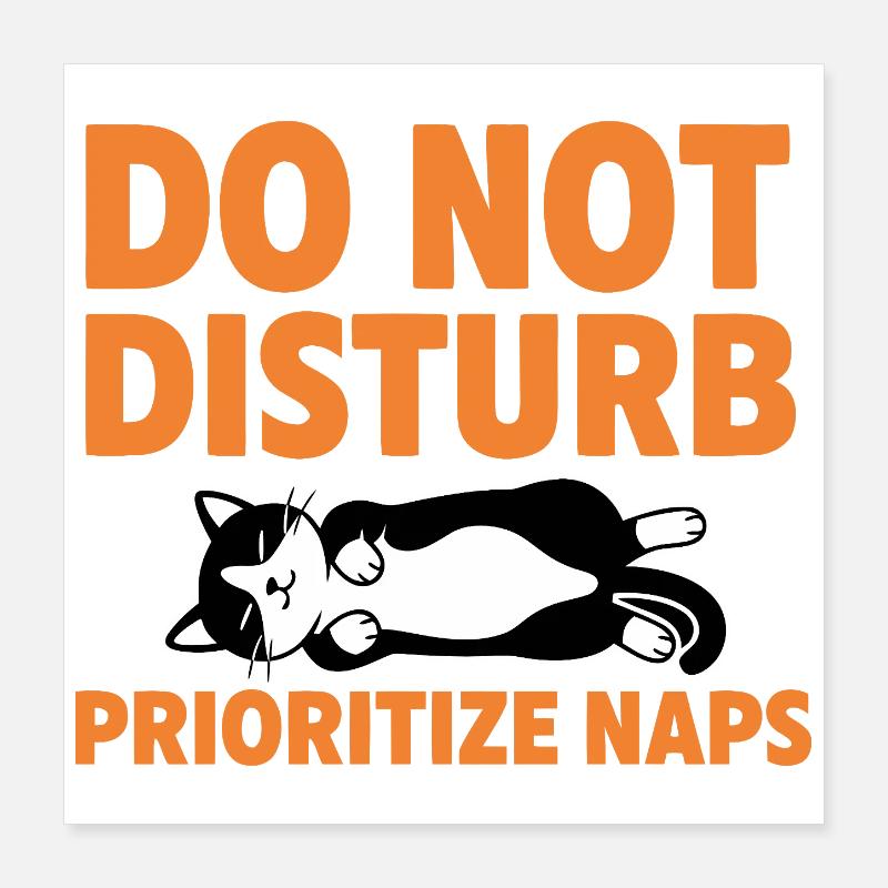 Do Not Disturb Prioritize Naps Katze Poster 40x40 cm