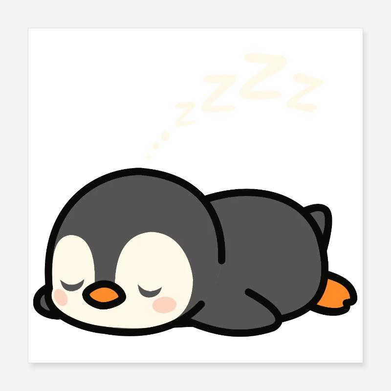 Cute Penguin Nap Poster 16" x 16" (40x40 cm)
